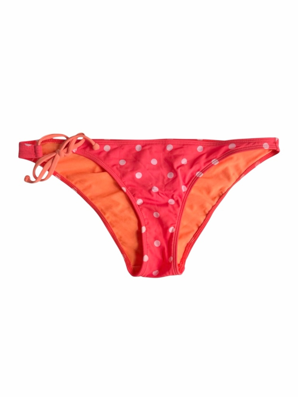 Hollister Swim Neon Orange Polka Dot Bikini Bottom Size M